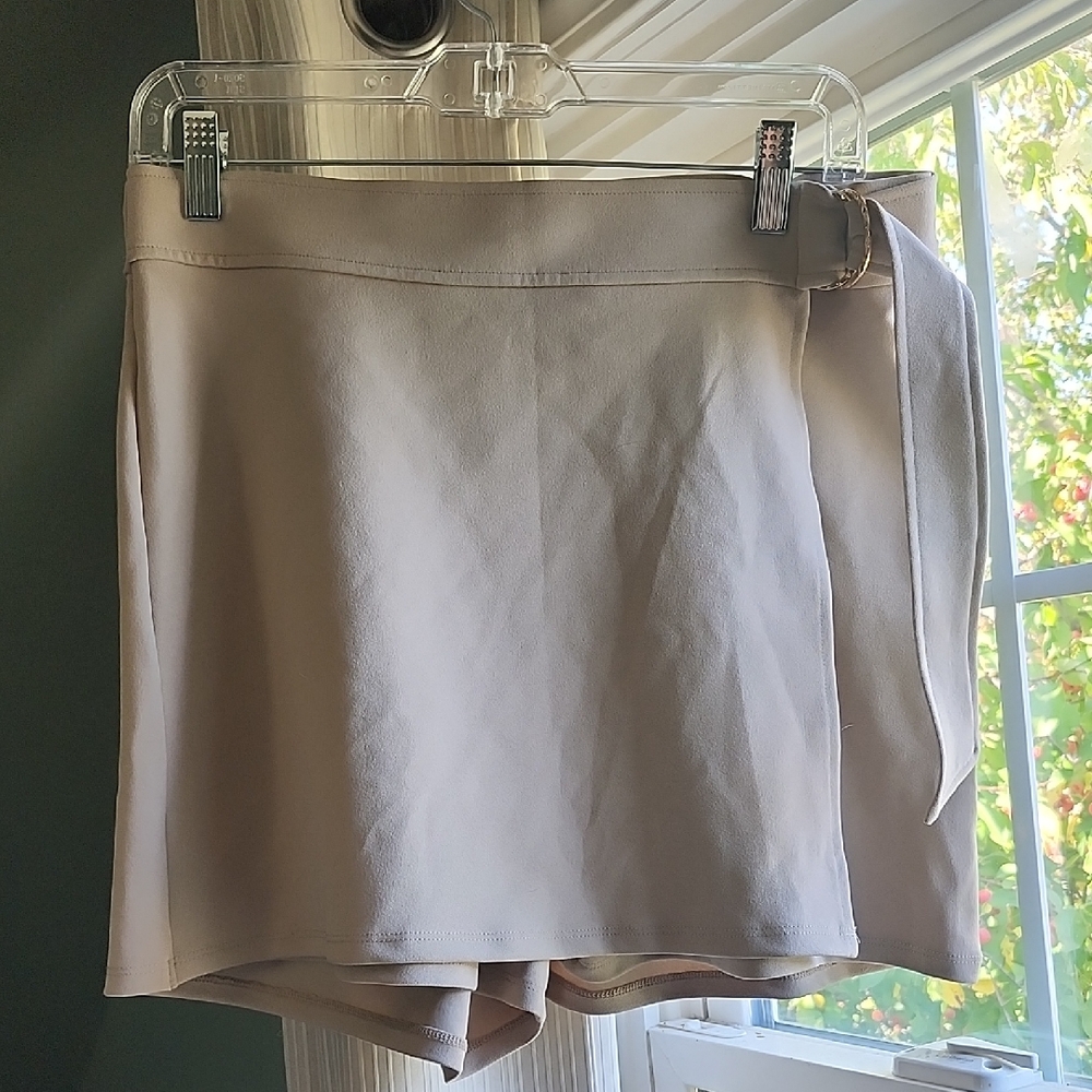 H&M Taupe Wrap Skort with Belt